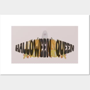 Halloween Queen pumpkin patch with ghost Posters and Art